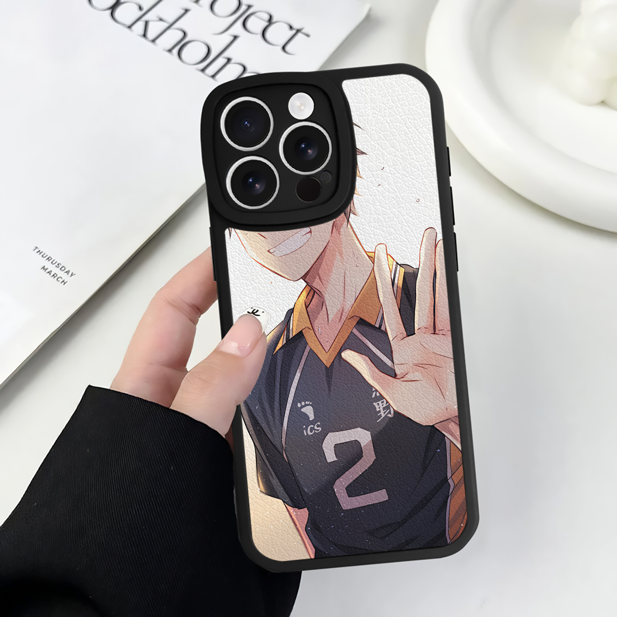 （画像用） ハイキュー!! Haikyu!! 【iPhone 16シリーズ対応】シリコンスマホケース（レザー調） 材質：シリコン